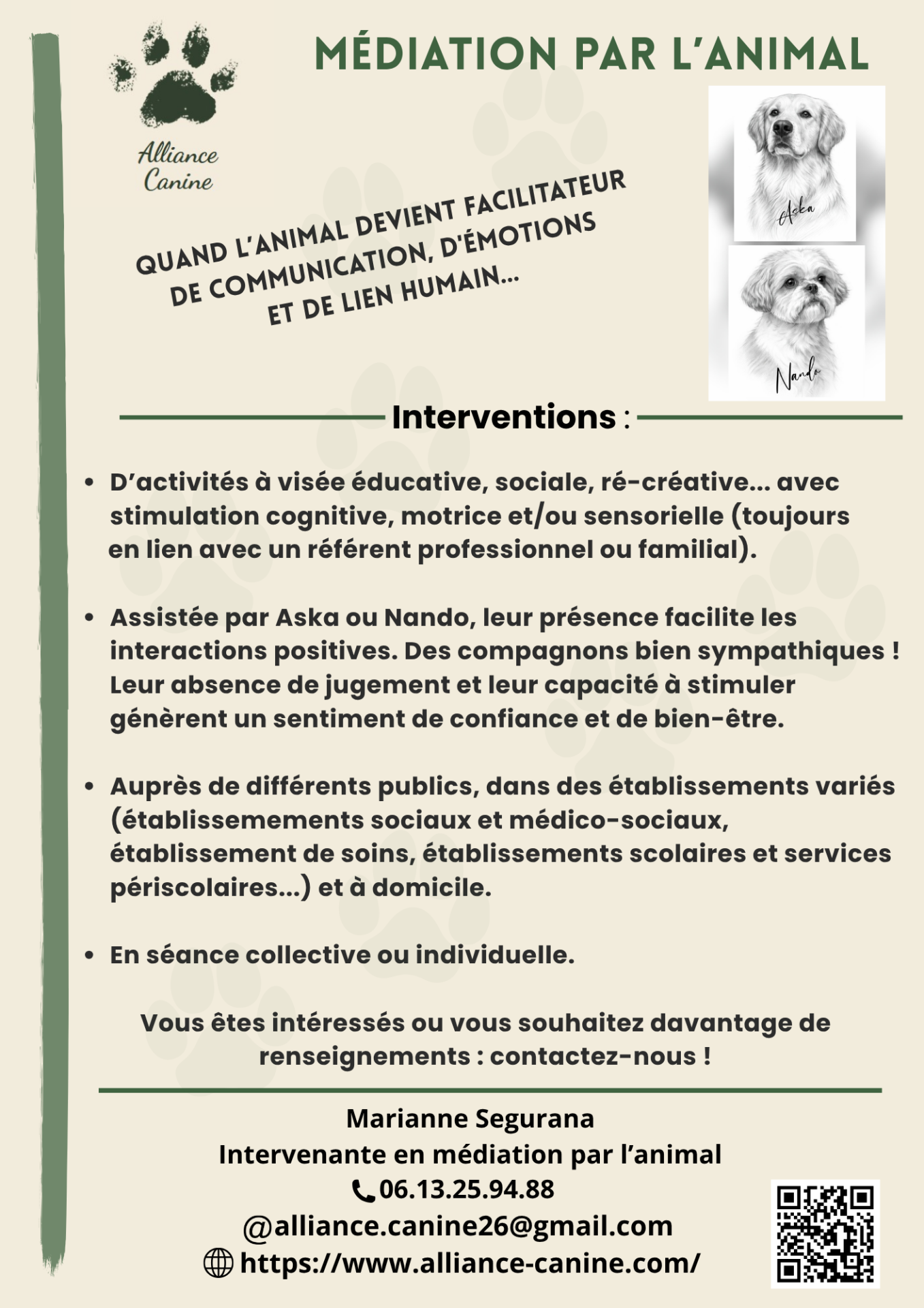 Alliance canine flyer mediation par l animal
